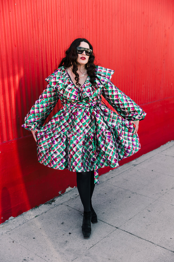 Bel Canto Dress in “Painted Scales" (Green)