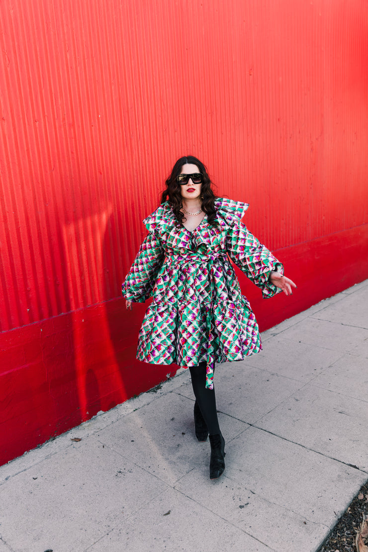 Bel Canto Dress in “Painted Scales" (Green)