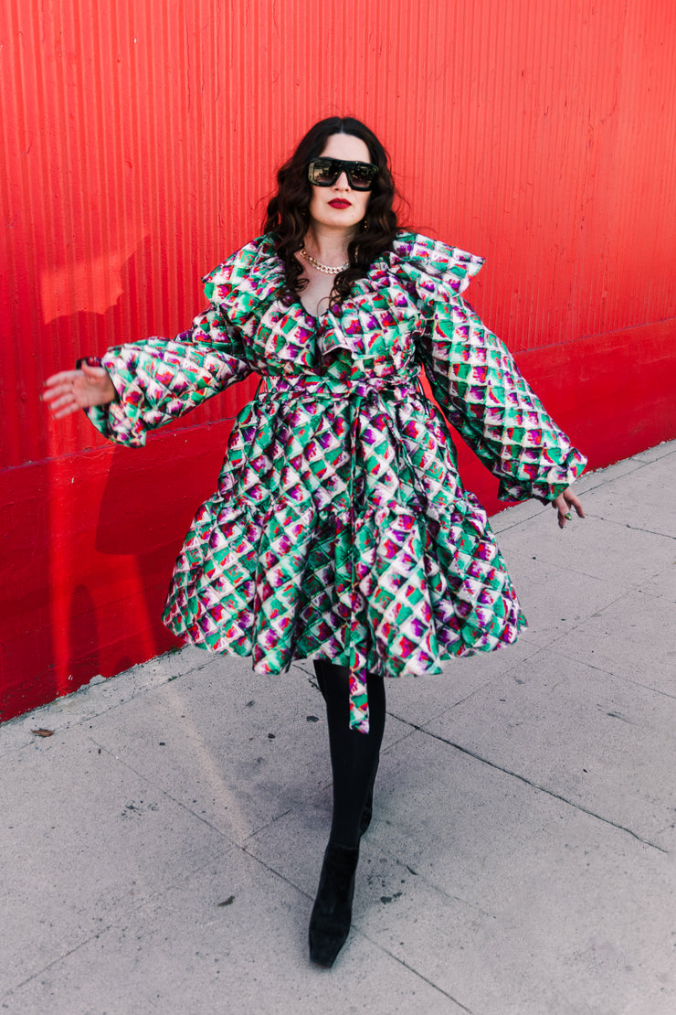 Bel Canto Dress in “Painted Scales" (Green)