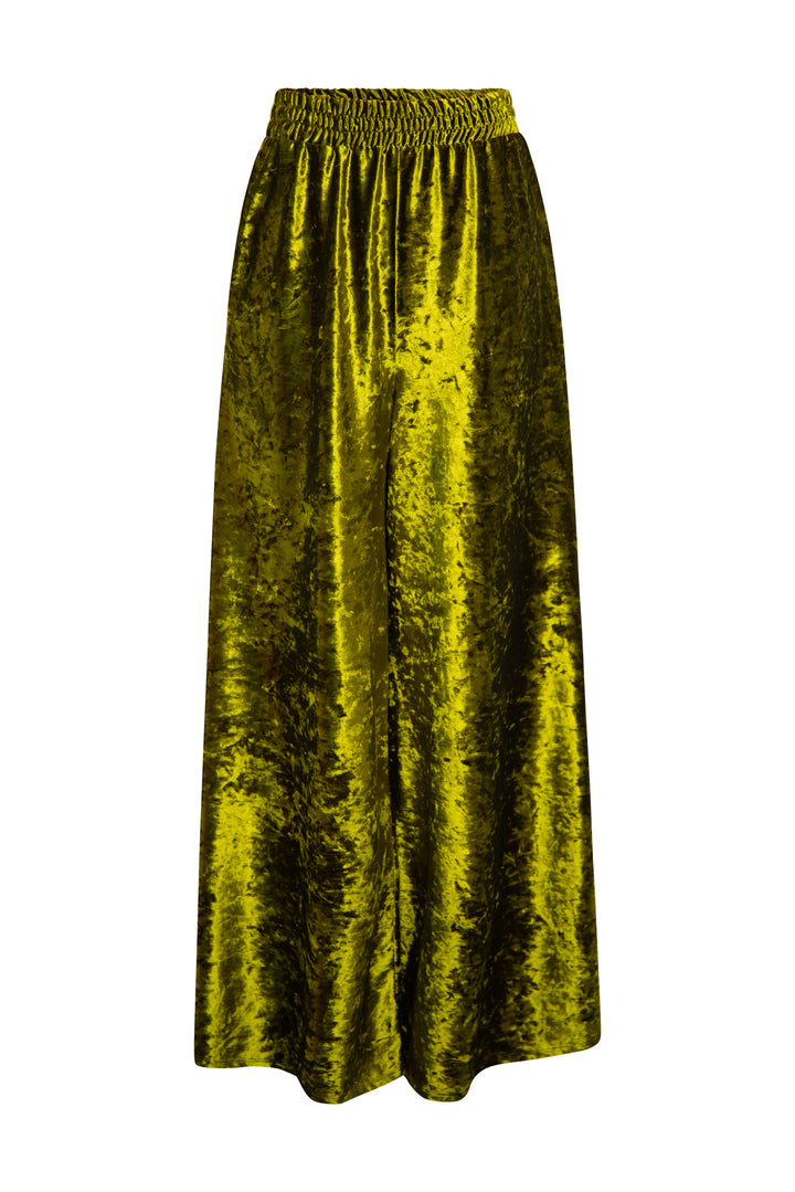 Muse Pants in “Crushed Velvet” (Manzanilla)