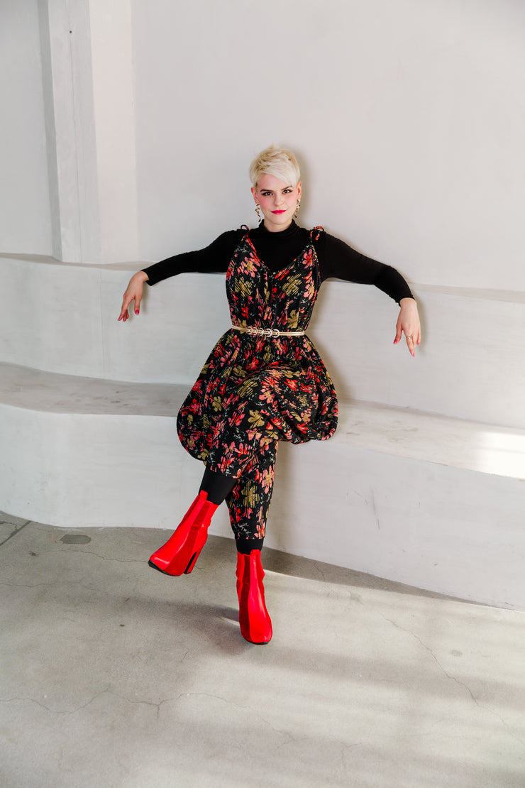 Poiret Jumpsuit in "Blossom" (black)