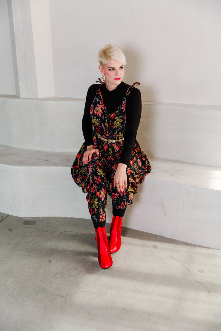 Poiret Jumpsuit in "Blossom" (black)