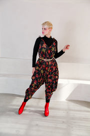 Poiret Jumpsuit in "Blossom" (black)