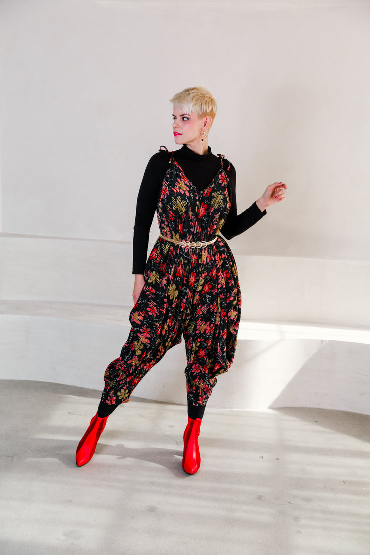 Poiret Jumpsuit in "Blossom" (black)