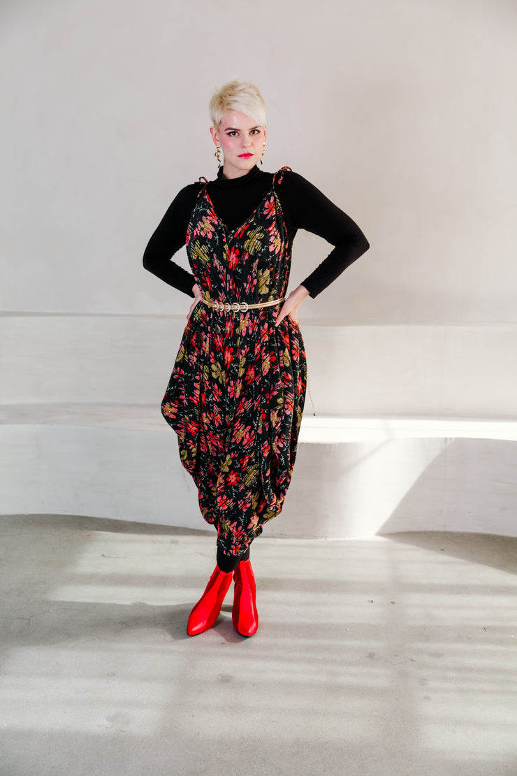 Poiret Jumpsuit in "Blossom" (black)