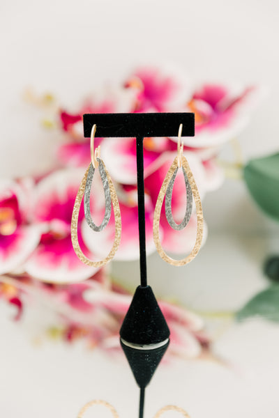 Escape from Paris: Mixed Metal Teardrop Earrings