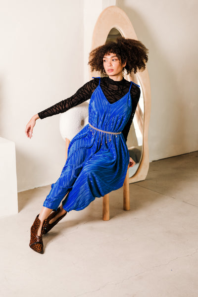 Poiret Jumpsuit in "Blue Slink"