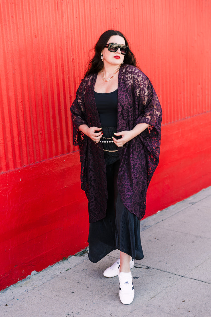 Coloratura Cape in "Cherry Cola Lace"