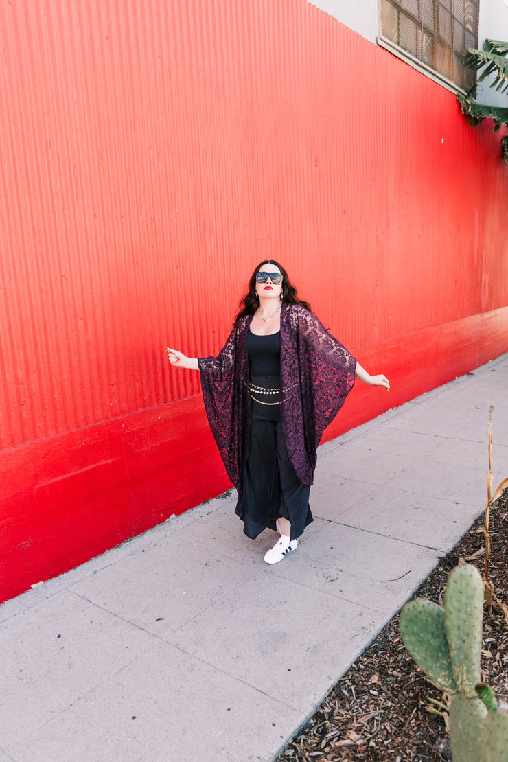 Coloratura Cape in "Cherry Cola Lace"