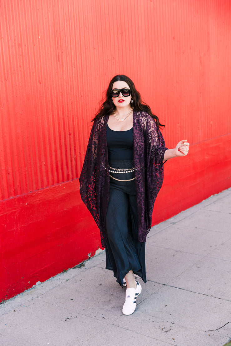 Coloratura Cape in "Cherry Cola Lace"