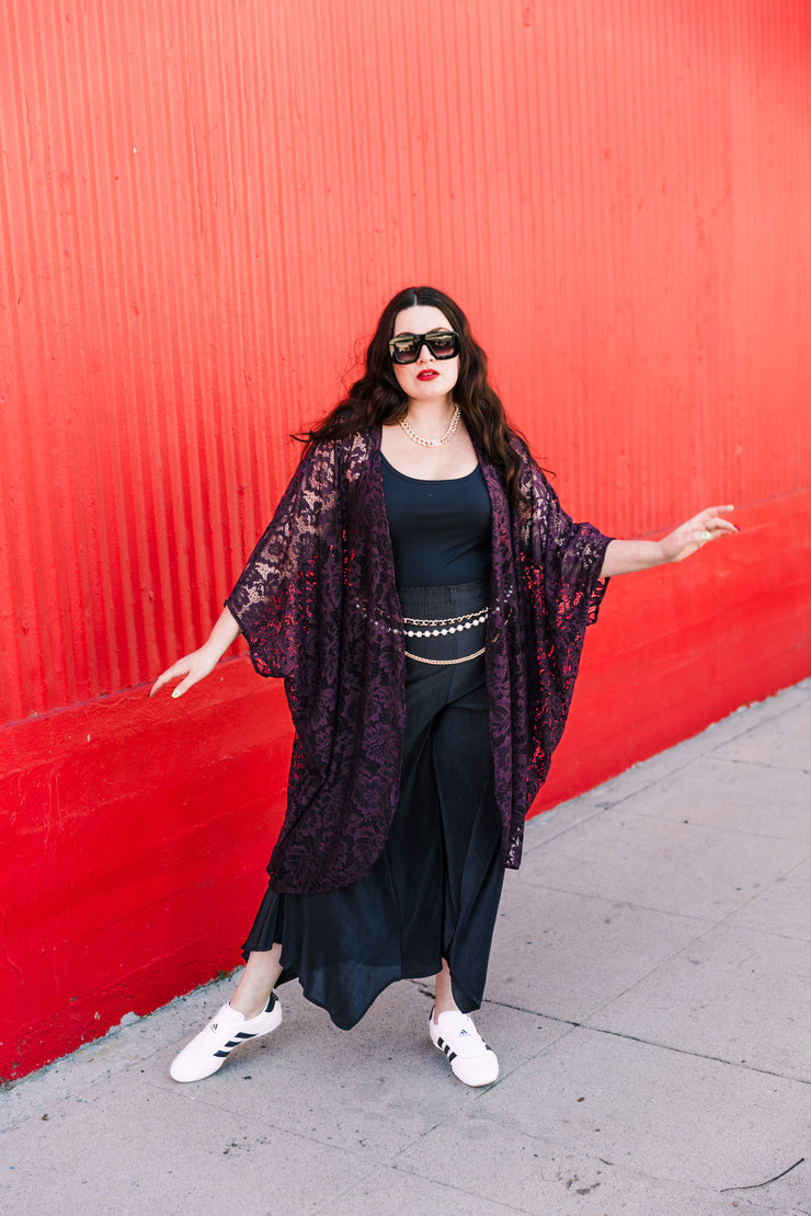 Coloratura Cape in "Cherry Cola Lace"