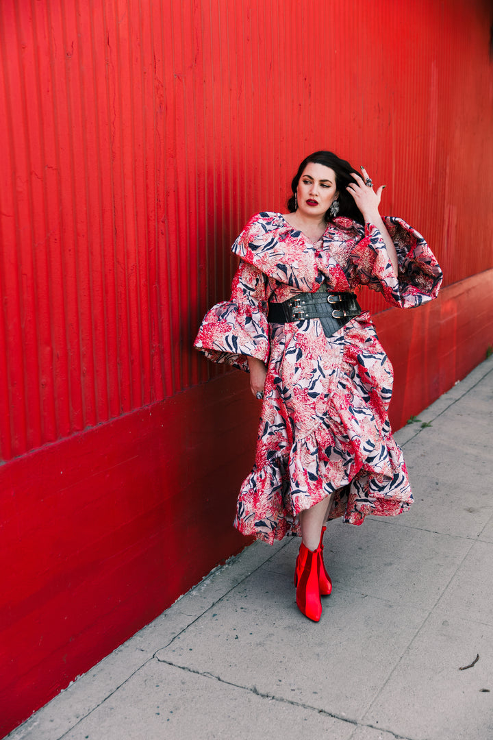 Manhattan Opera Coat in "WTF Flower" (Pink)