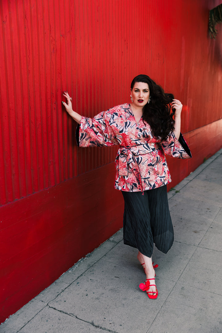 Theater Jacket in “WTF Flower" (Pink)