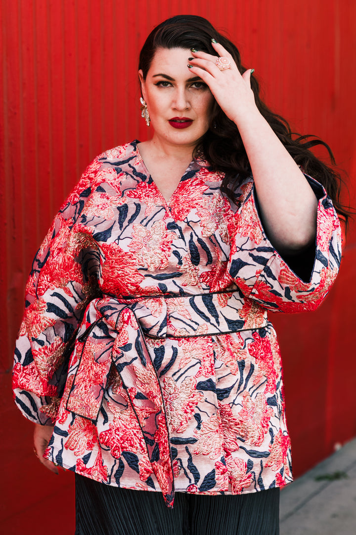 Theater Jacket in “WTF Flower" (Pink)