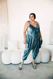 Poiret Jumpsuit in "Powder Blue Velvet"