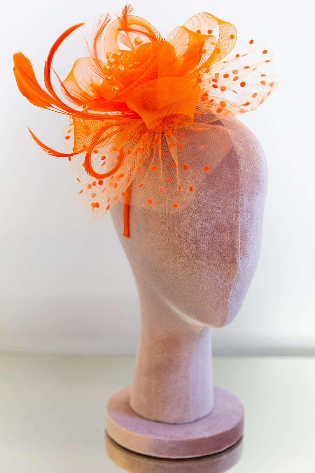 Fascinator in “Tangerine"