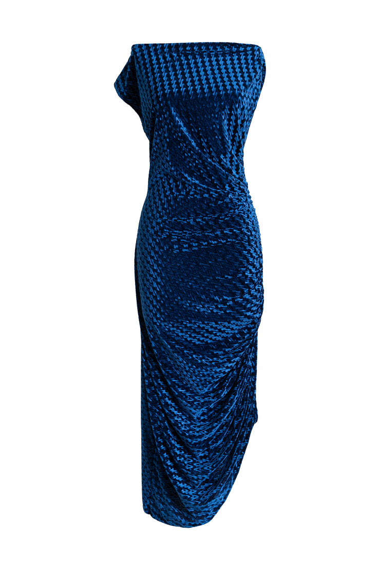 Seconda Donna Dress “Zigzag Velvet” (Navy)
