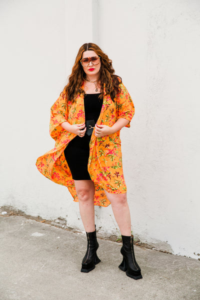 Coloratura Cape in "Neon Orange Botanical"