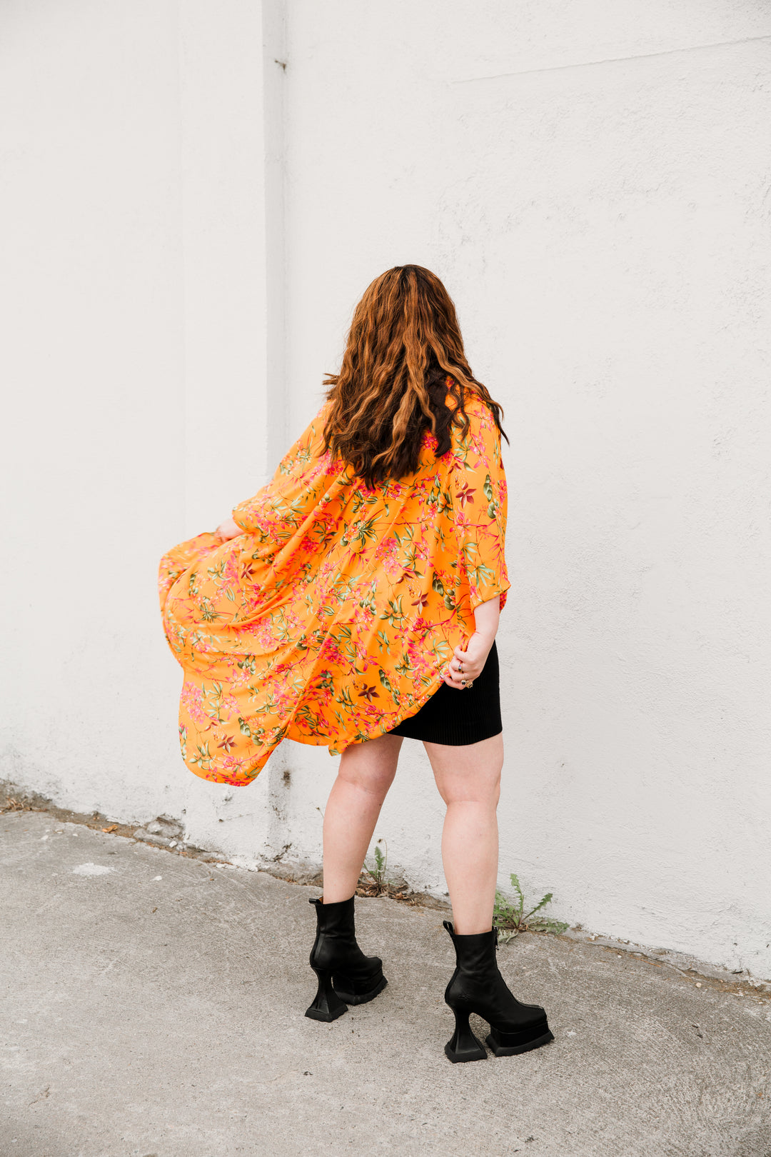 Coloratura Cape in "Neon Orange Botanical"
