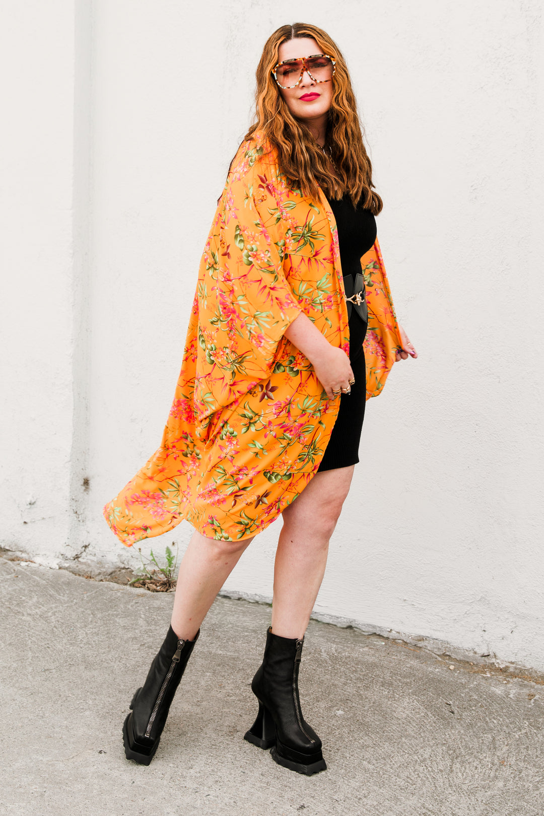 Coloratura Cape in "Neon Orange Botanical"