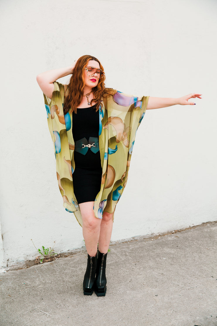 Coloratura Cape in "Olive Swirl"