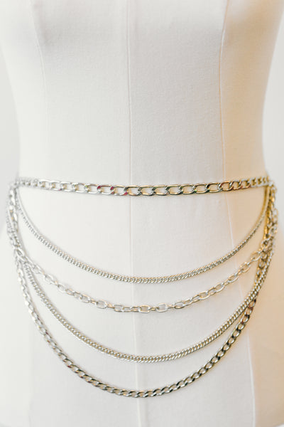 Layered Chain Belt (Silver)