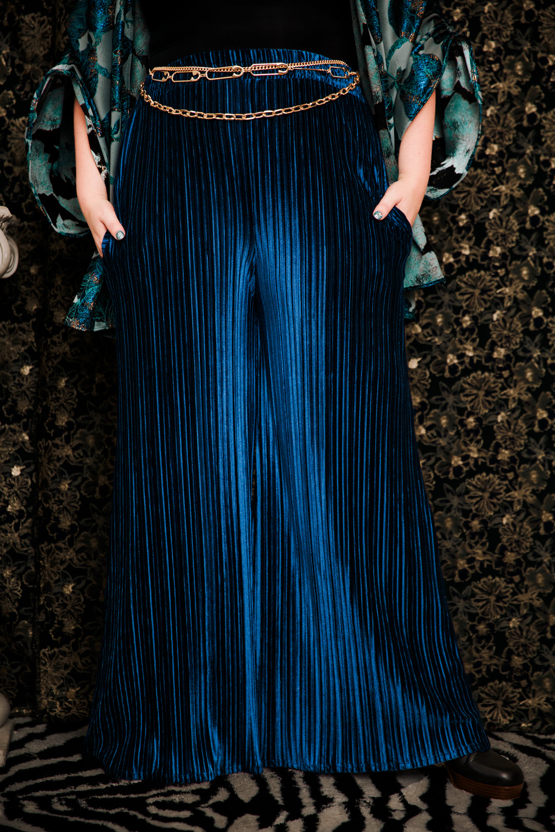 Muse Pants in “Velvet Slink" (Blue)