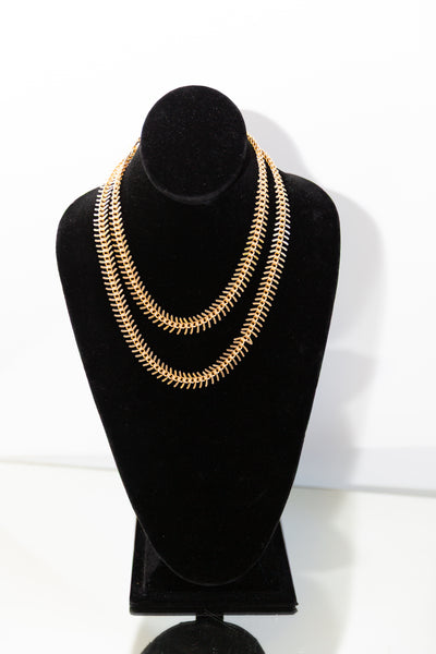Escape From Paris: Bones Necklace in Gold
