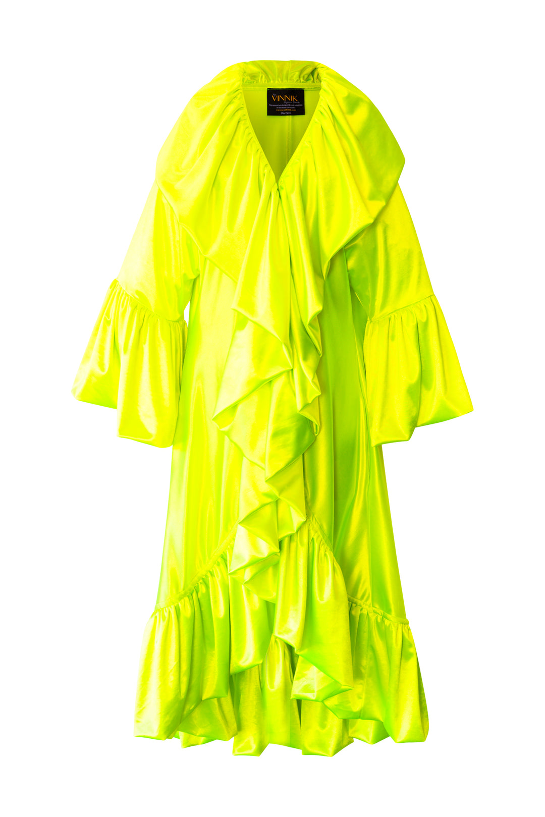 Manhattan Opera Coat in "Highlighter" (Magic Satin)
