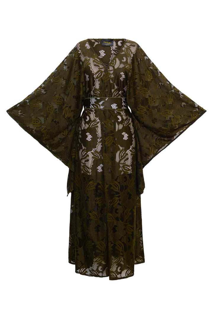 Bohémienne Kimono Robe in “Verdant Lace”