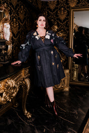 Ruffle Trench Coat in “Denim Dreams"