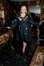 Ruffle Trench Coat in “Denim Dreams"