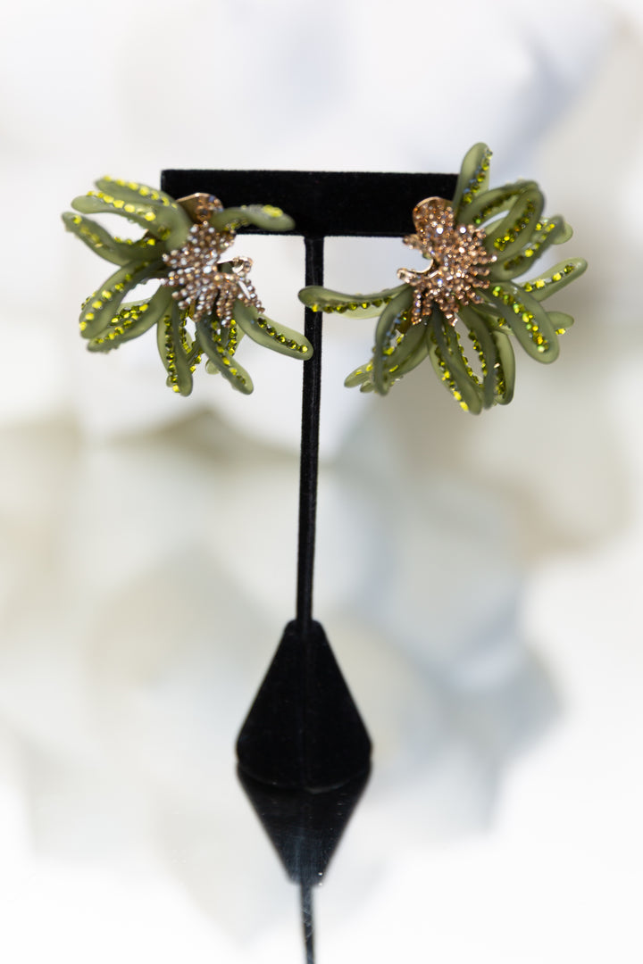 Custom Swarovski Crystal Wildflower Earrings