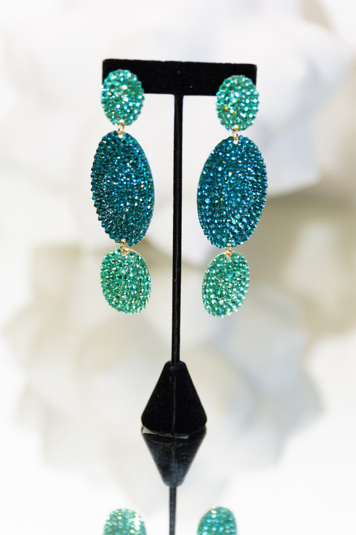 Custom Swarovski Crystal Oval Earrings