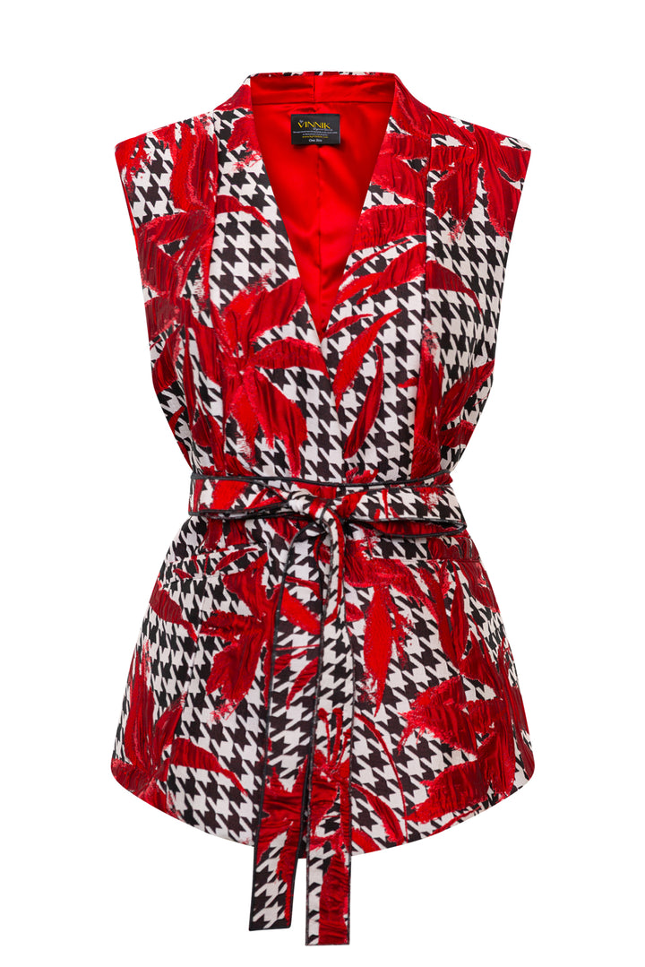 Lusso Jacquard Waistcoat in "Piqué Houndstooth"