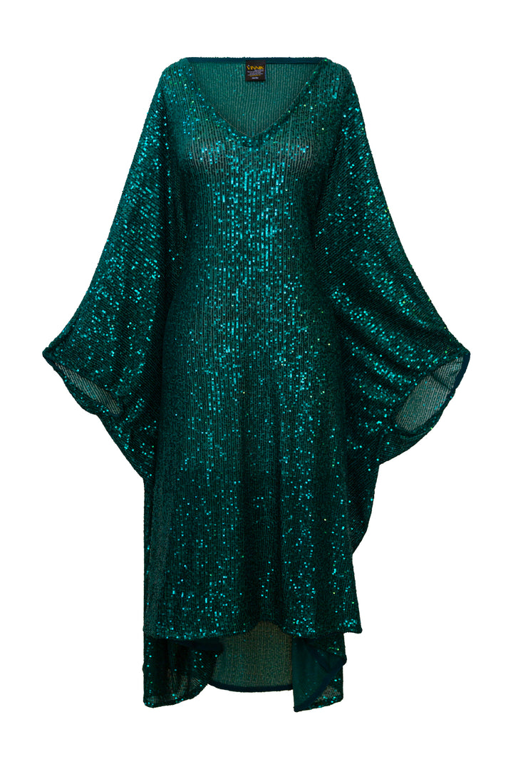 Runway Sequin Kaftan in "Emerald City" Midi