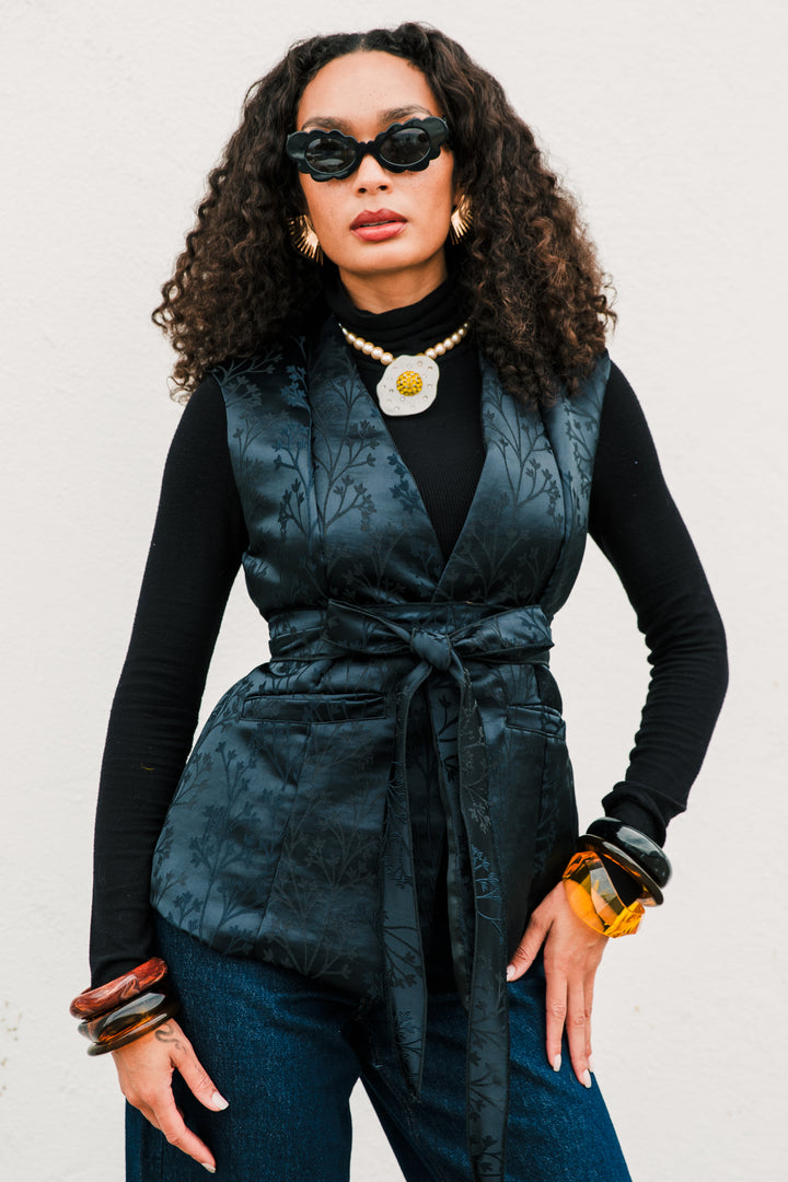 Lusso Jacquard Waistcoat in "Sakura"