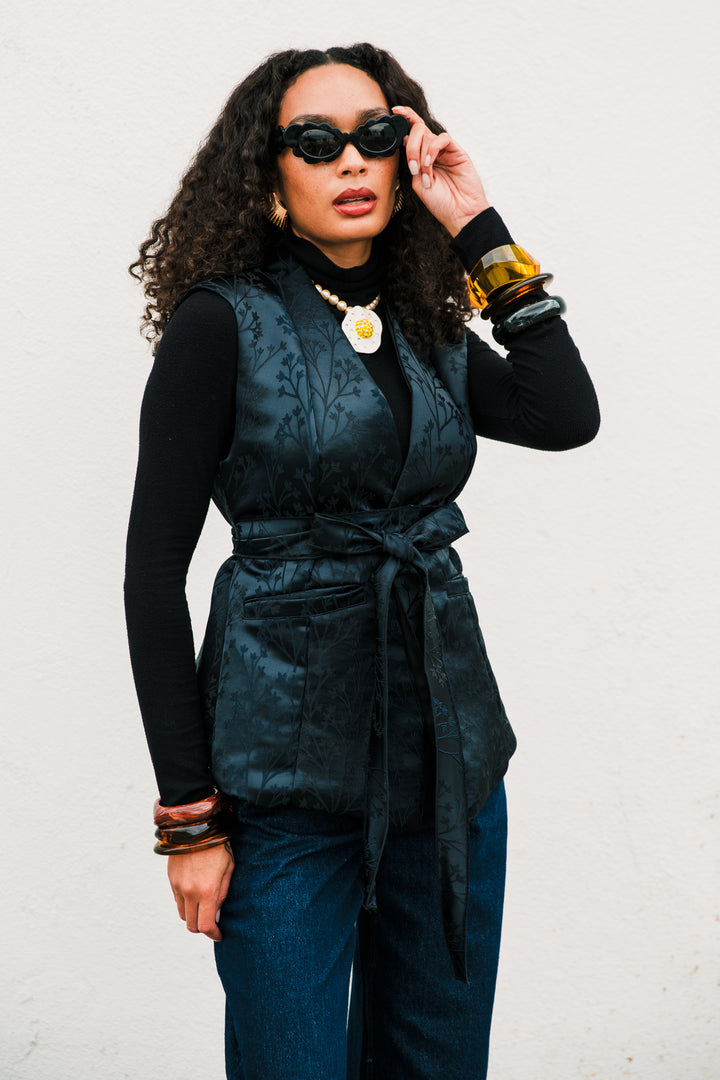 Lusso Jacquard Waistcoat in "Sakura"