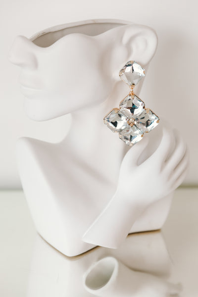 Gigantic Diamond Squares Earrings