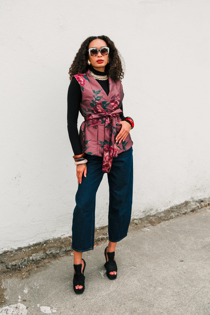 Lusso Jacquard Waistcoat in "Midnight Sonata" (Mauve)