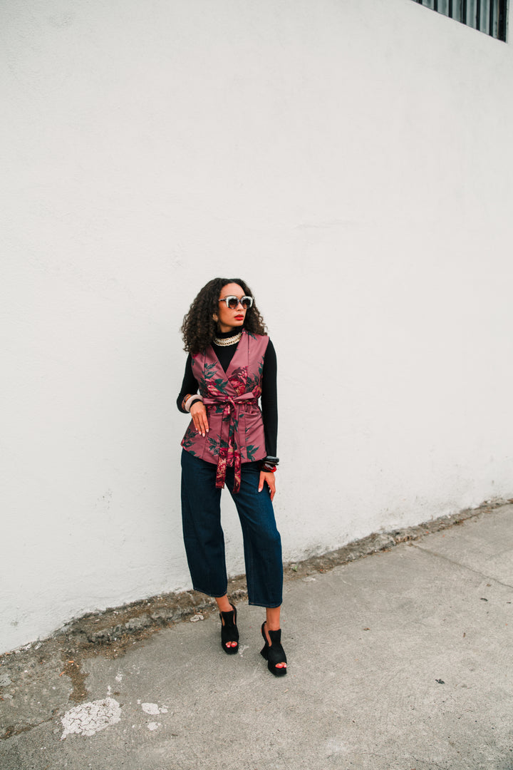 Lusso Jacquard Waistcoat in "Midnight Sonata" (Mauve)