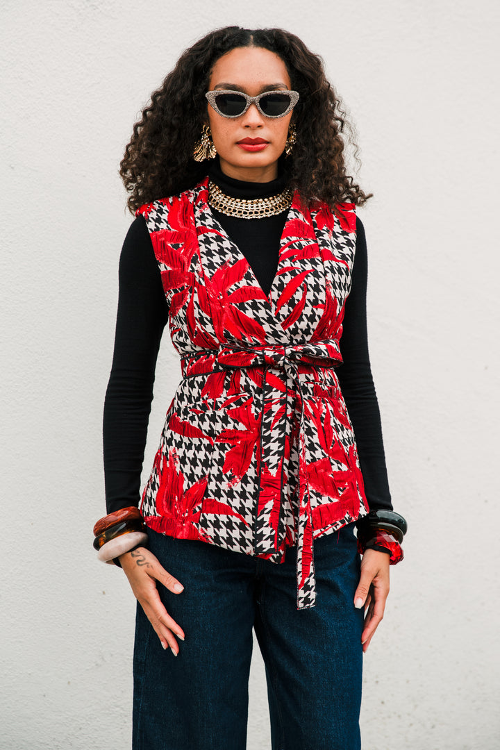 Lusso Jacquard Waistcoat in "Piqué Houndstooth"