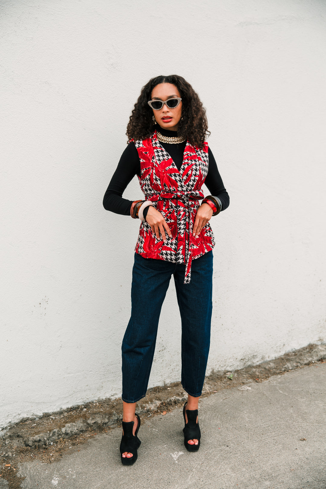 Lusso Jacquard Waistcoat in "Piqué Houndstooth"