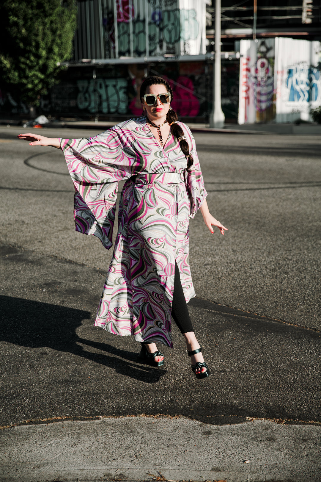 Bohémienne Kimono Robe in “Jump In" (Purple)