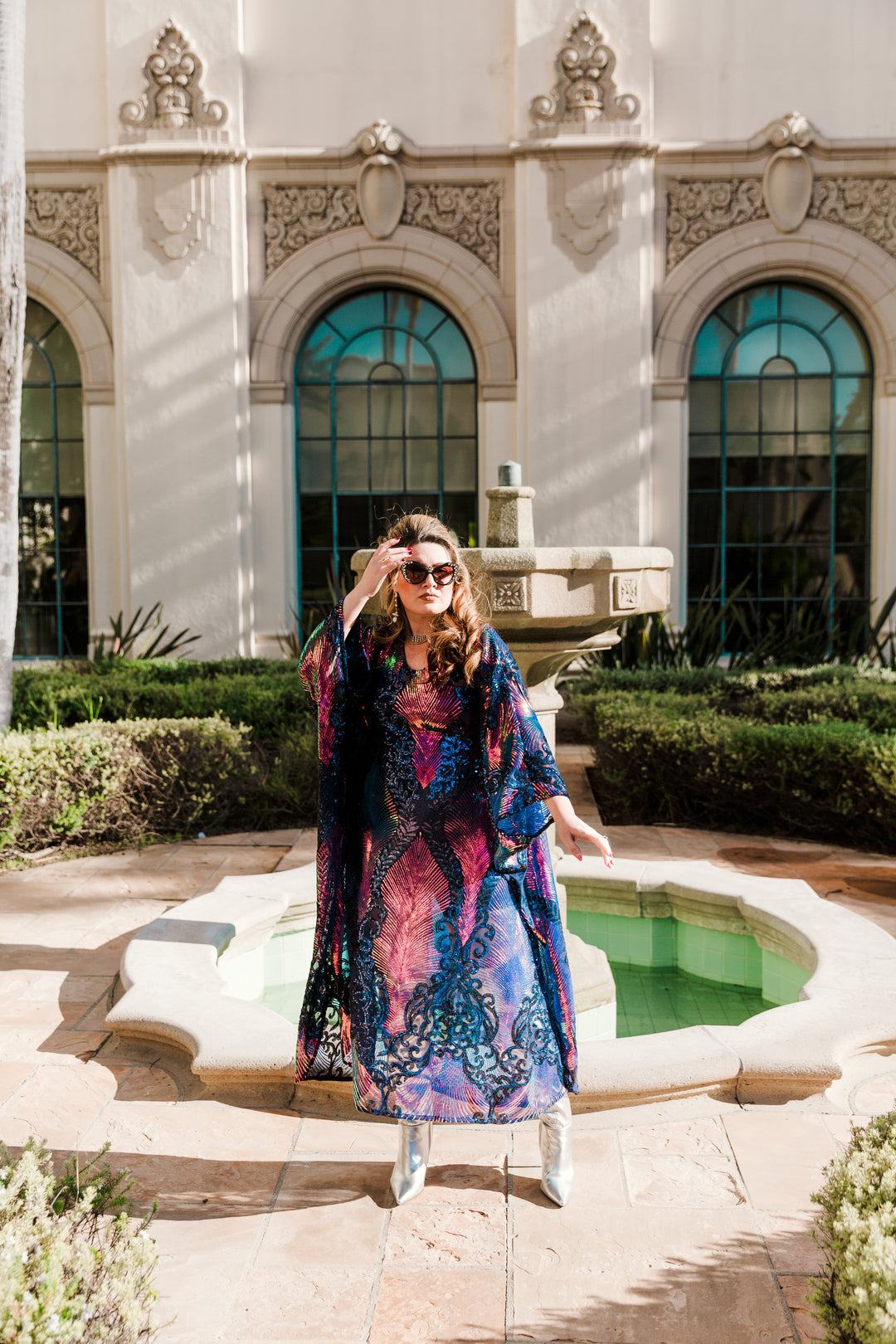 Runway Sequin Kaftan in "Midnight Mirage" (Purple)