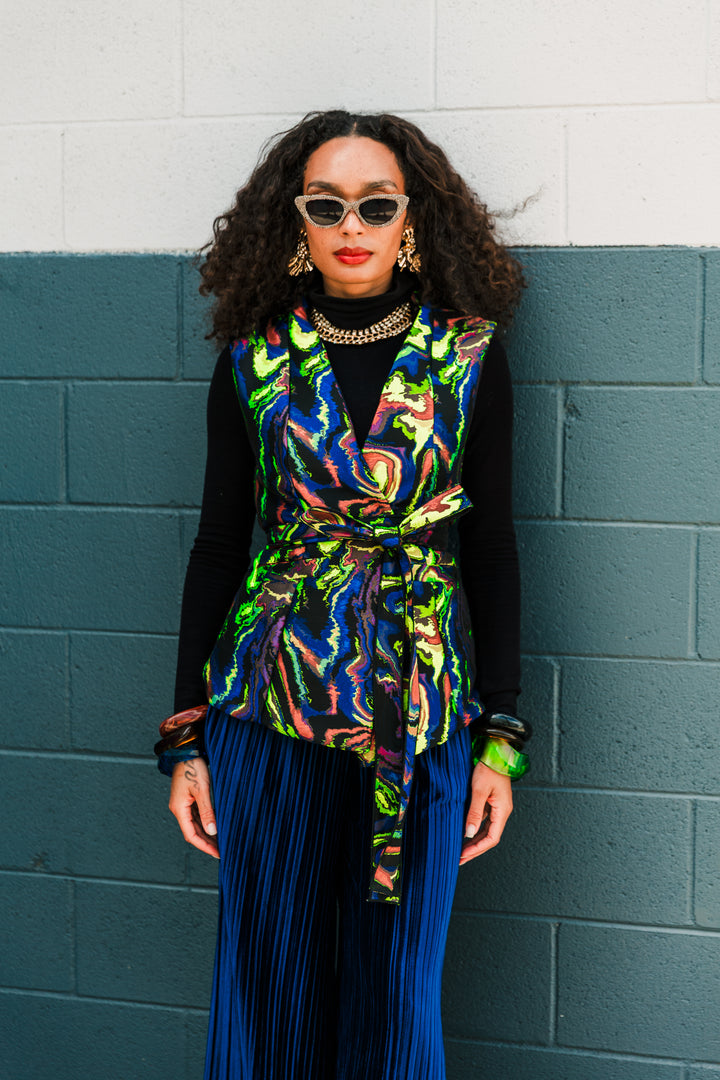 Lusso Jacquard Waistcoat in "Brat Marble"