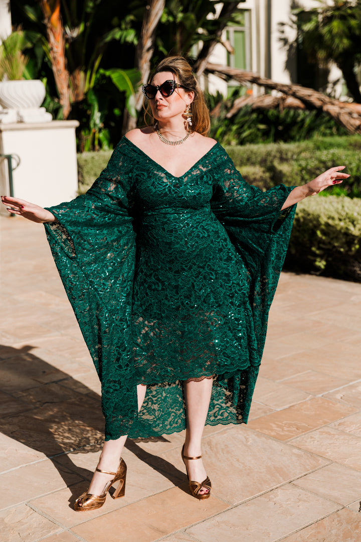 Runway Sequin Kaftan in "Forest Dweller" Midi