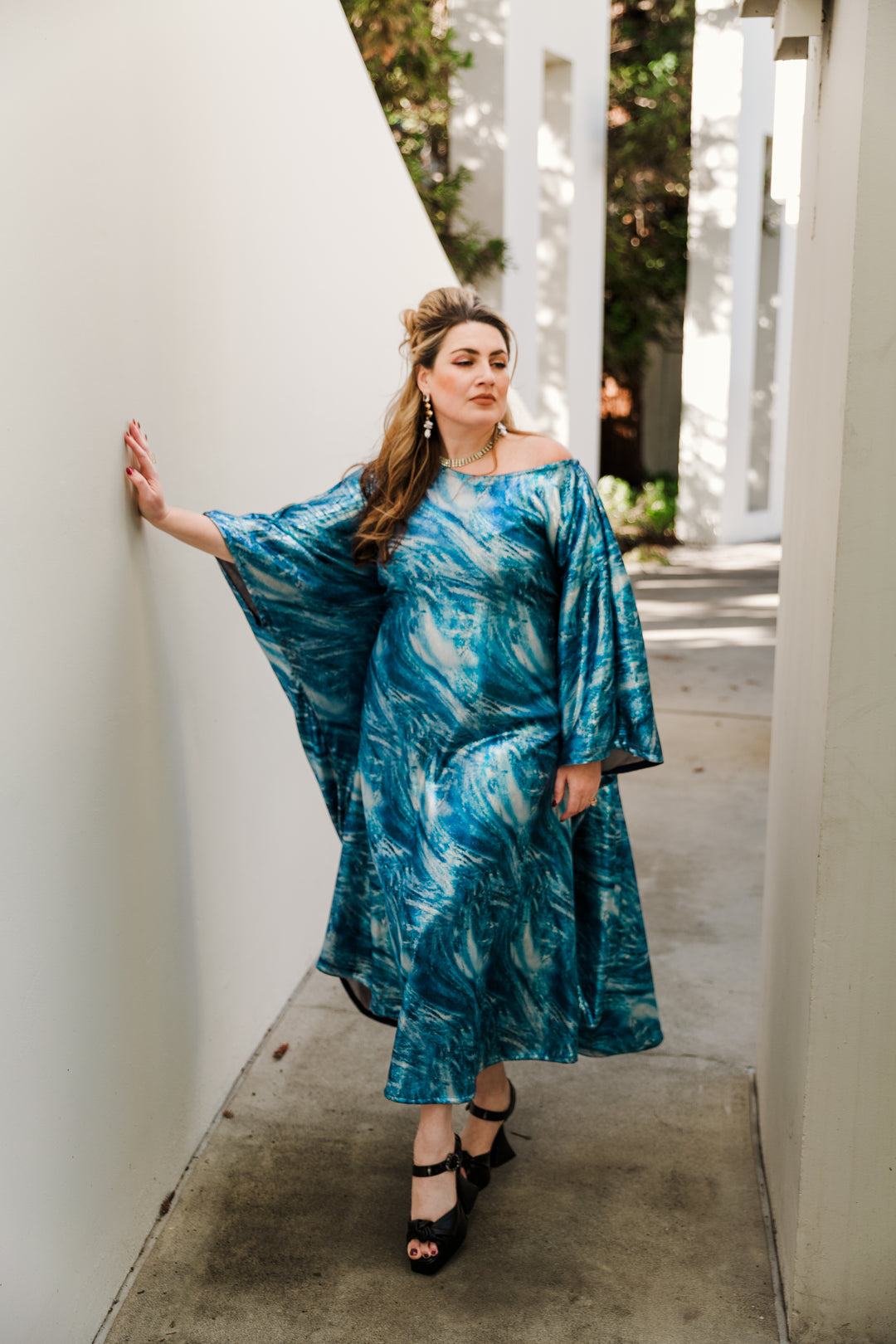 Runway Sequin Kaftan in "Obsidian Sky"