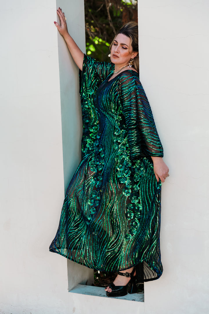 Runway Sequin Kaftan in "Moonfall"