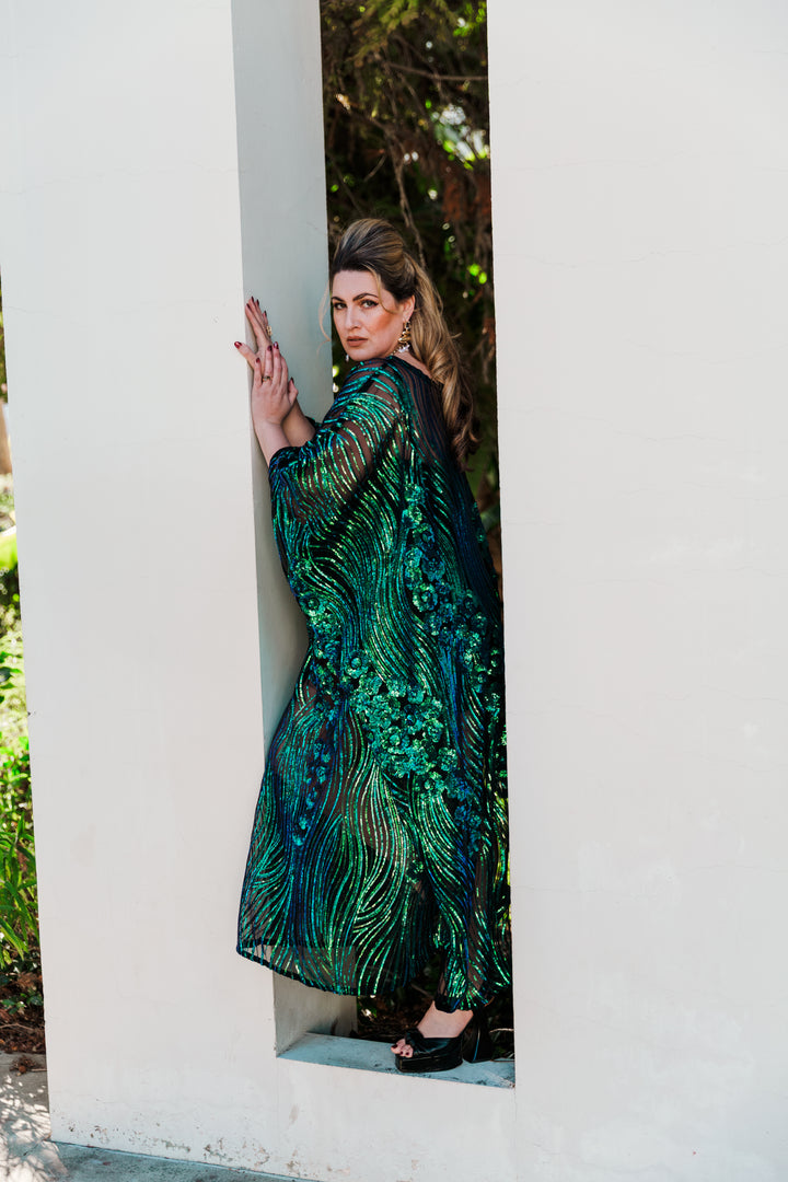 Runway Sequin Kaftan in "Moonfall"